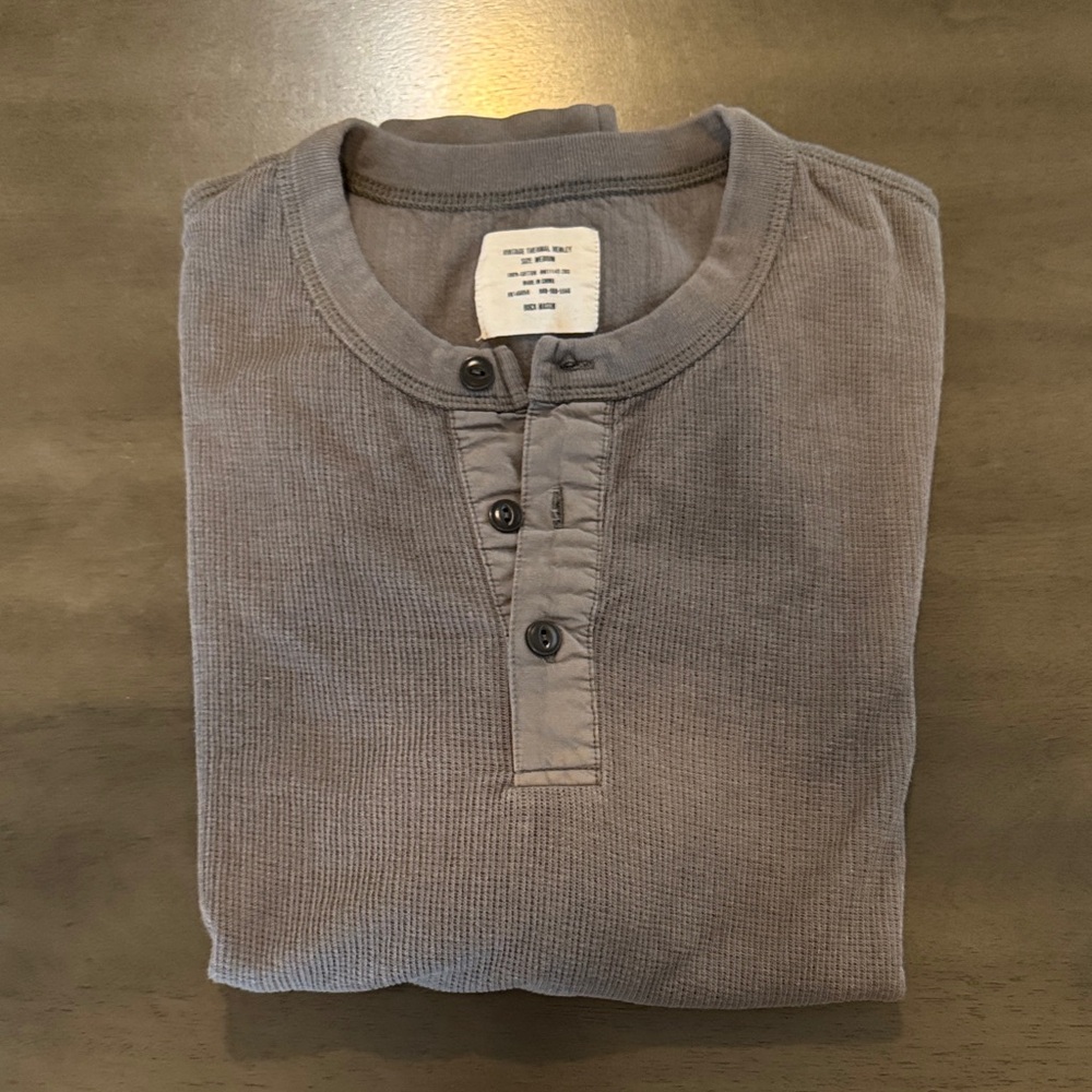 Buck Mason Gray Long Sleeve Henley